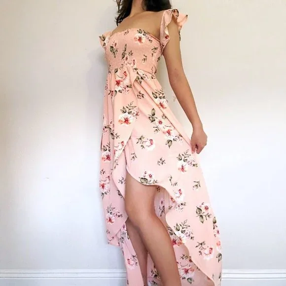 Floral Dresses Blush Maxi Dress Forever 21 Forever 21 Dresses Forever  Contemporary Pink Floral Wrap
